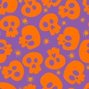 Orange Halloween Skulls