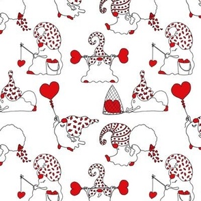 Valentine's day scandinavian gnomes pattern