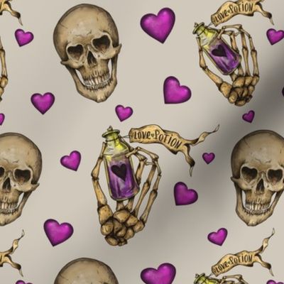 Skeleton hands with love potion
