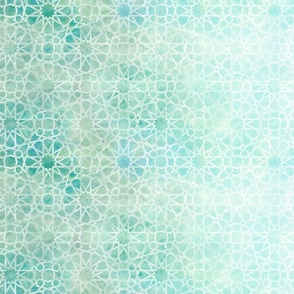 Morocco ombre light azul tiles, islamic pattern, light blue green