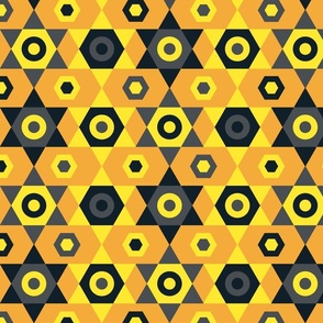 Yellow, grey and black stars - Large scale