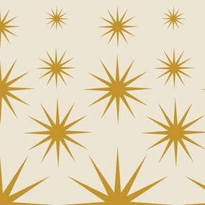 Expanding Stars - Gold on cream - large scale