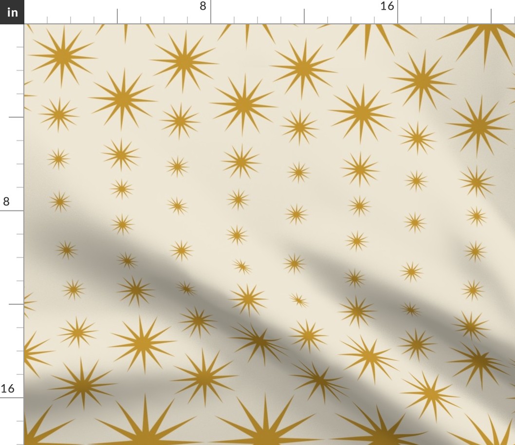 Expanding Stars - Gold on cream - large scale