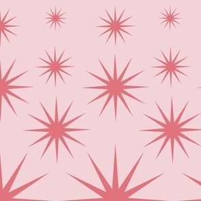 Expanding Stars - Watermelon on cotton candy pink