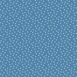 White and Sky Blue Spot on Steel Blue Tropical Floral Oasis 150dpi 3x3