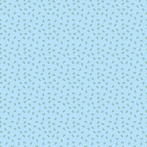 White and Sky Blue Spot on Baby Blue Tropical Floral Oasis 150dpi 3x3
