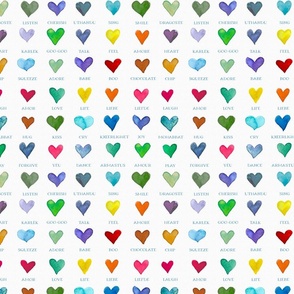 LOVE hearts rainbow color chart LARGE