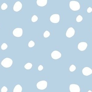 Medium Scale White Dots on Fog Blue