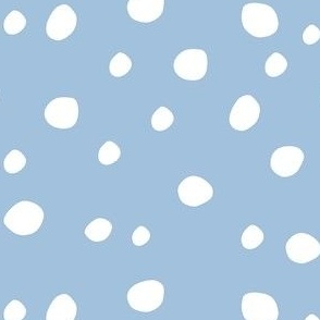 Medium Scale White Dots on Sky Blue