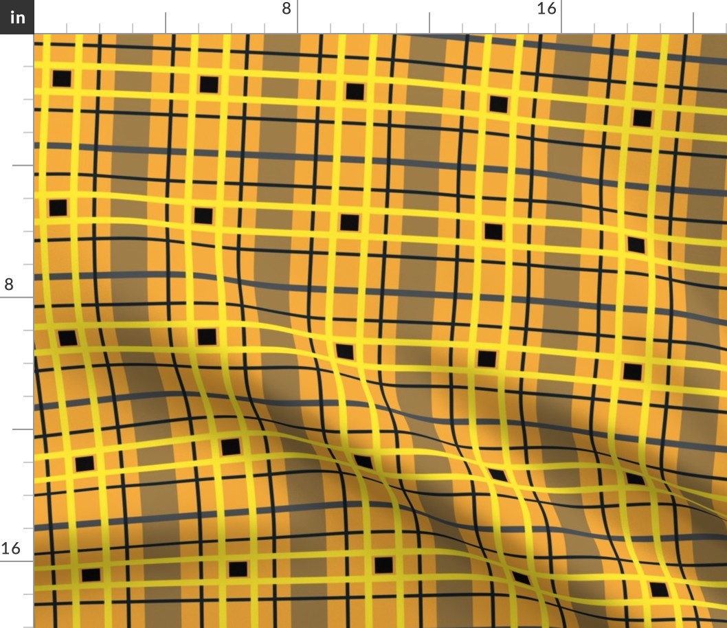 Yellow and black plaid - Small scale