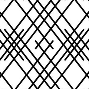 Cross cross black white mesh