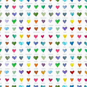Valentine hearts rainbow colors SMALL