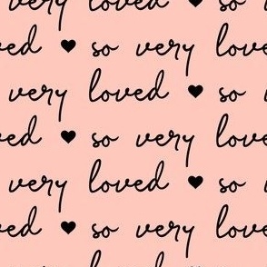 so very loved - peach and black - C22