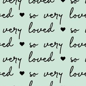 so very loved - mint and black - C22