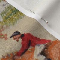 A Crewel Hunt rescale larger fabric smaller wallpaper