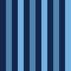 Baby Blue, Steel Blue, and Midnight Blue Stripes, Tropical Floral Oasis, medium