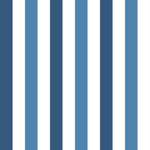 White, Steel Blue, and Slate Blue Stripes, Tropical Floral Oasis, medium