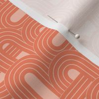 Into the groove - retro rainbow maze sixties abstract pop design orange blush seventies palette 