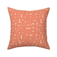 Into the groove - retro rainbow maze sixties abstract pop design orange blush seventies palette 