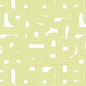 Into the groove - retro rainbow maze sixties abstract pop design nineties lime green on white