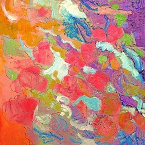 Cultivating Grace Tropical Floral Abstract Art Panel