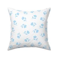 Silhouette Tossed Spot Baby Blue on White, Tropical Floral Oasis, medium