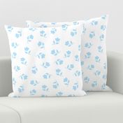 Silhouette Tossed Spot Baby Blue on White, Tropical Floral Oasis, medium