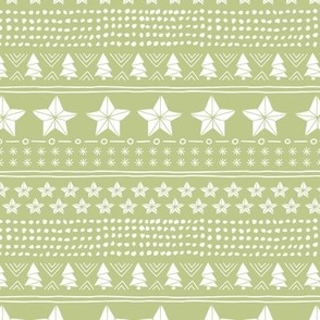 Christmas holiday plaid - stars and christmas trees seasonal patchwork mudcloth design traditional holiday design white on matcha green lime