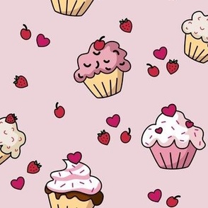 Delightful cupcakes valentine - large
