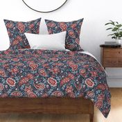 Textured Red Navy Soma Paisley