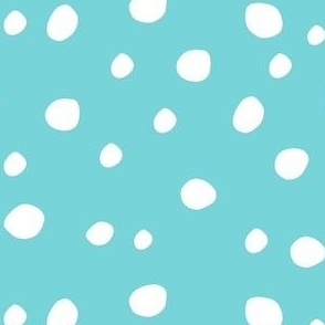 Medium Scale White Dots on Pool Blue