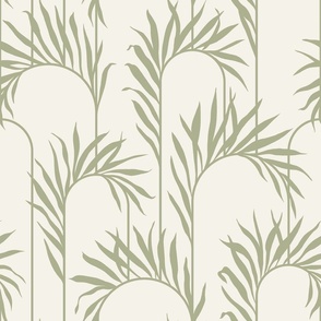 Tropical Art Deco Sage Green Medium