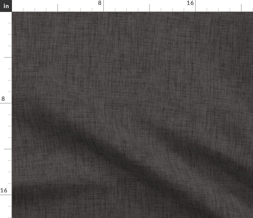 Charcoal textured solid, rough linen blender #4b4646  - dark grey- coordinate for Retro Christmas 2022