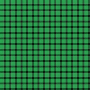 Miniature Green with Narrow Black Buffalo Check Plaid