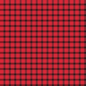 Miniature Red With Narrow Black Buffalo Check Plaid