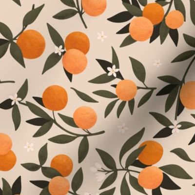 ORANGE BLOSSOM linen 12" repeat