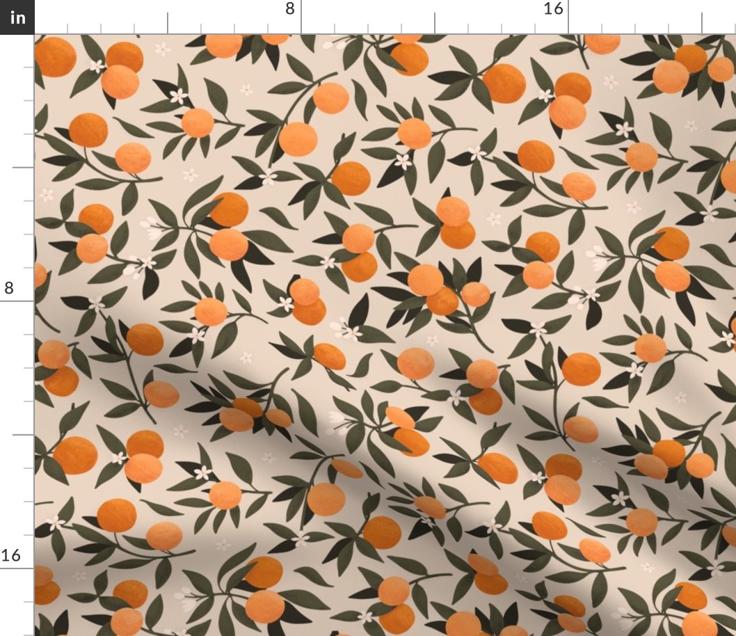 ORANGE BLOSSOM linen 12" repeat