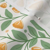 Citrus Yellow Orange Climbing Vine Damask