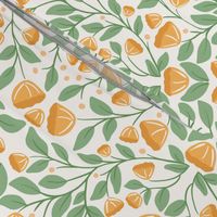 Citrus Yellow Orange Climbing Vine Damask