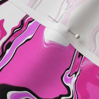 Hot Pink Paint Swirls with Black and White