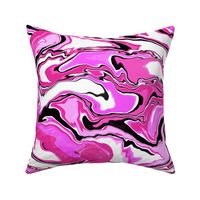 Hot Pink Paint Swirls with Black and White