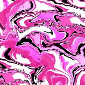 Hot Pink Paint Swirls with Black and White