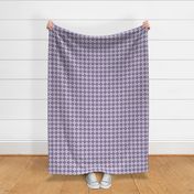 Purple Grape and White Gingham Check with Center Floral Medallions in Purple and White