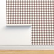 Mocha Brown and White Gingham Check Squares