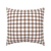 Mocha Brown and White Gingham Check Squares