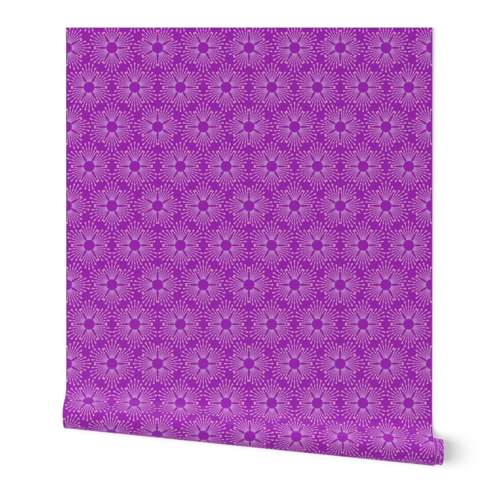 Starburst beaded flowers - spring tulip purple