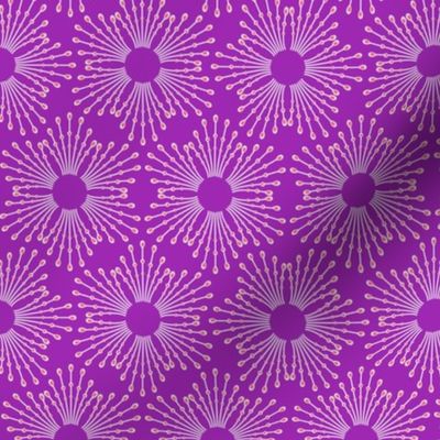 Starburst beaded flowers - spring tulip purple