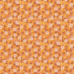 Vintage Wildflowers and Clover Orange Small