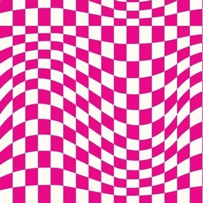 Small Magenta Wavy Checkerboard