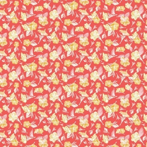 Hibiscus Yellow and Coral Small